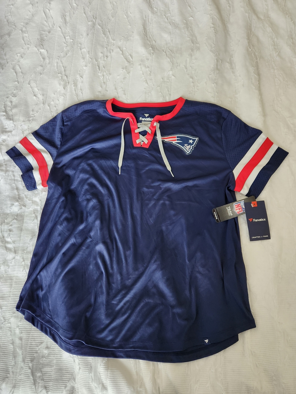 Fanatics New England Patriots Navy Lace-Up Tee